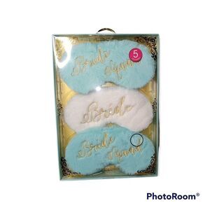 BRIDE & Bride Squad Fuzzy Facemasks Set of 5 NIB